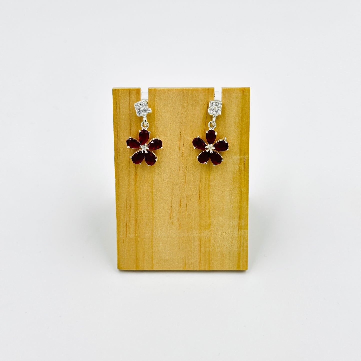 Elegant Ruby Red Stone Necklace Set with Matching Earrings