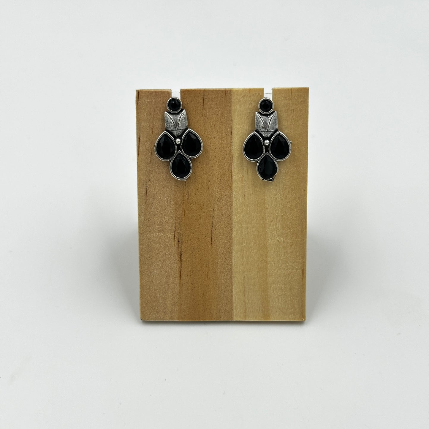 Elegant Black Stone Oxidized Necklace Set with Earrings – Traditional Choker Jewelry