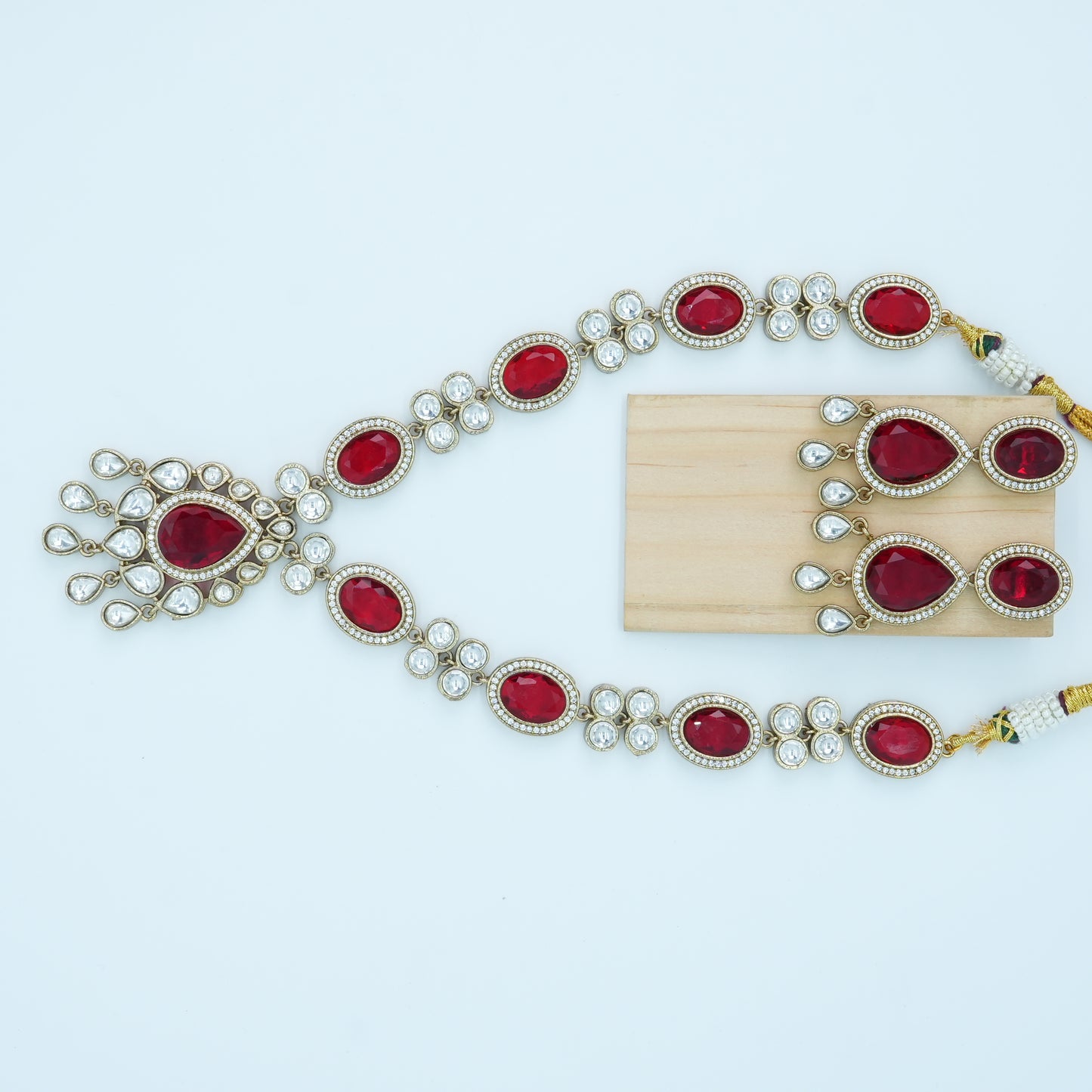 Royal Ruby Kundan Necklace Set – Statement Bridal Elegance