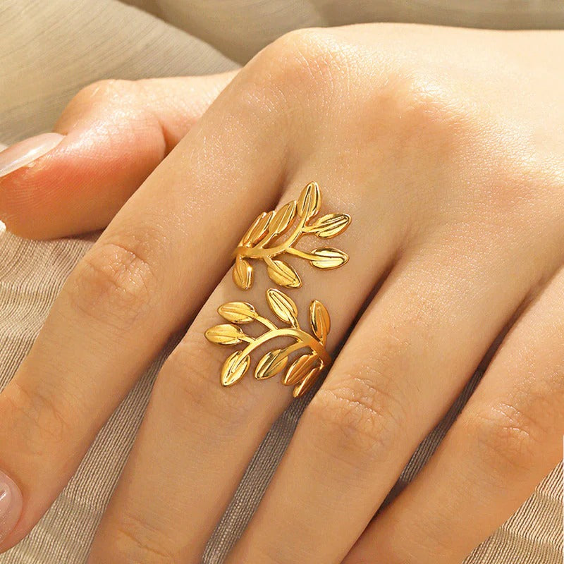 Gold Leaf Adjustable Finger Ring – Imitation Jewellery