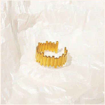 Golden Baguette Adjustable Ring – Classy Imitation Jewellery