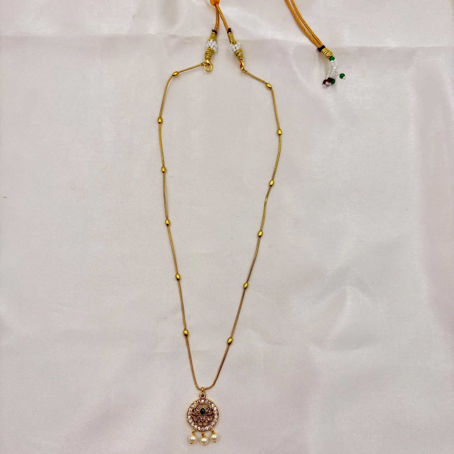 Lightweight Pearl Drop Mandala Necklace Set