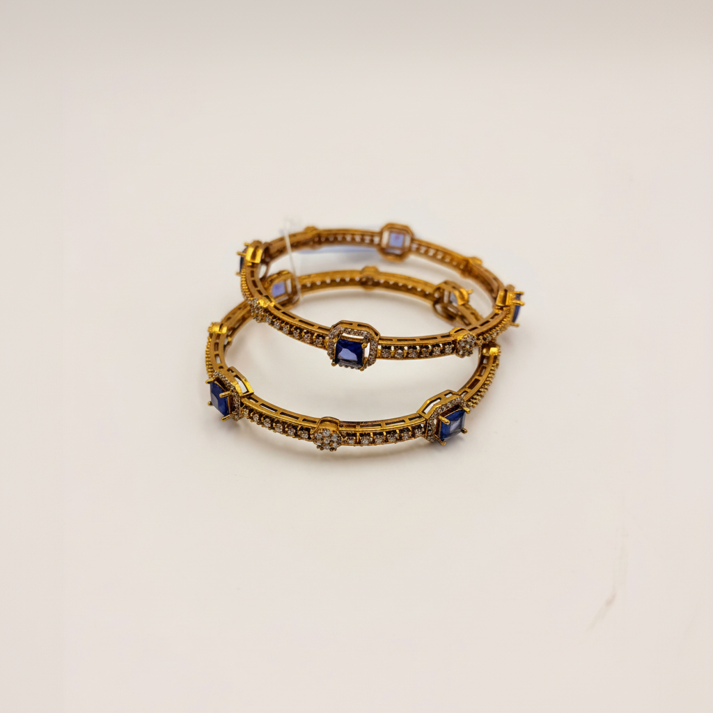 Royal Sapphire Stone Bangles – Premium Elegance Collection