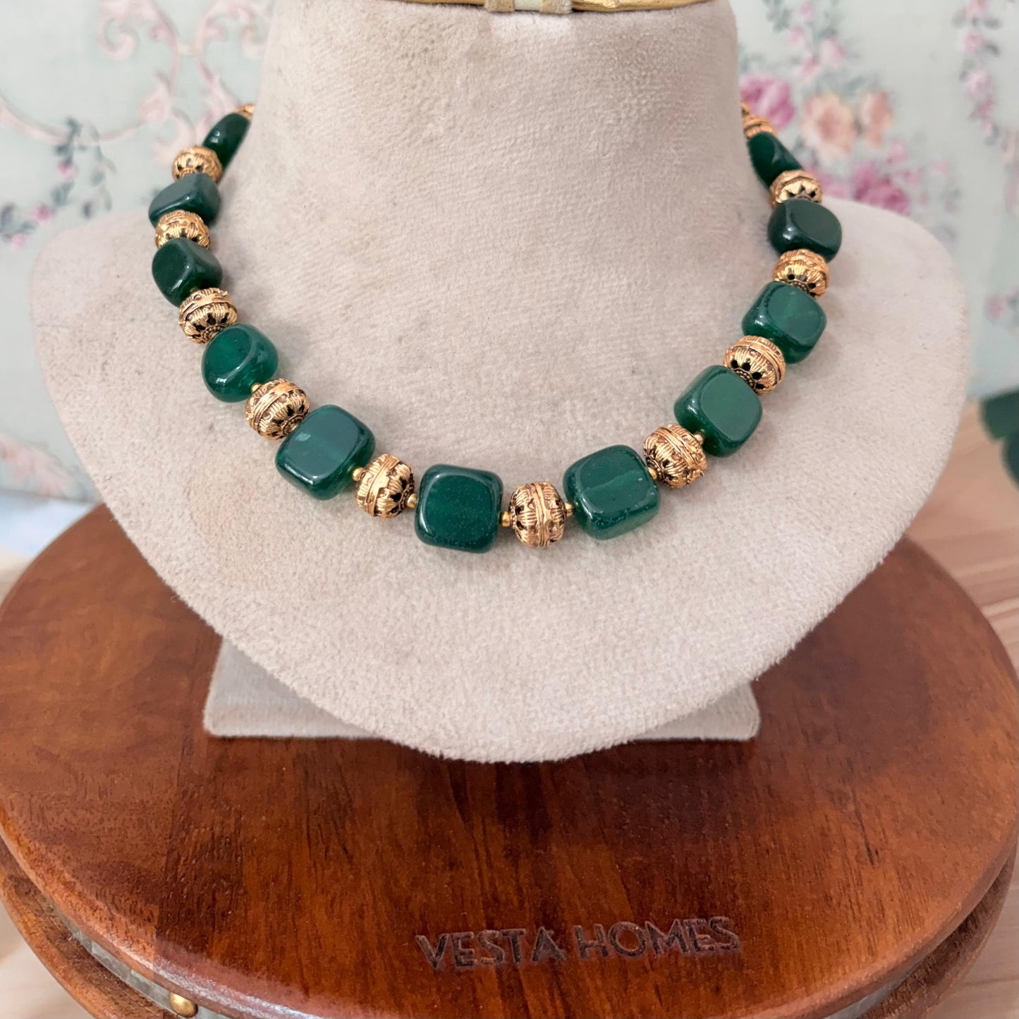 Beautiful green bead necklace