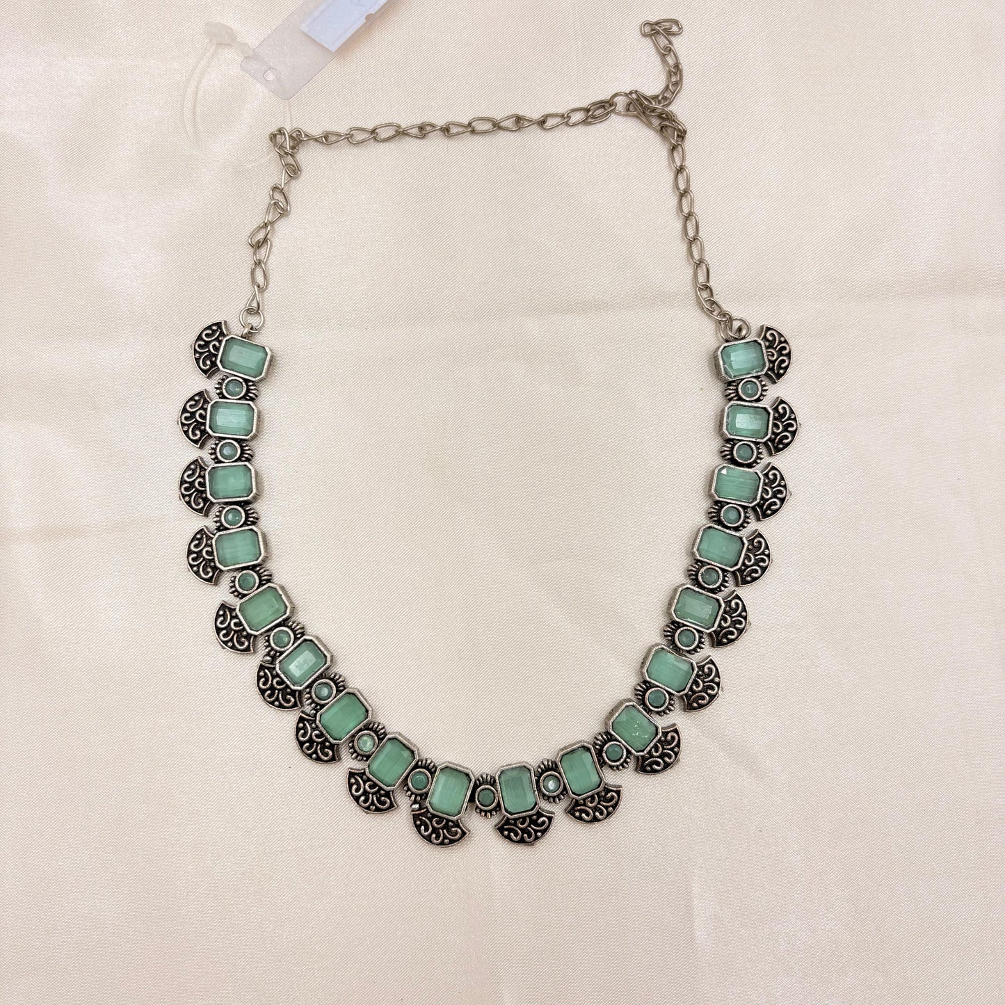 Gold Plated Lakshmi Temple Necklace Set with Ruby, Green & White Stones