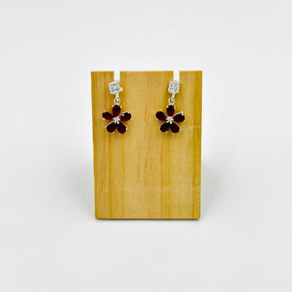Elegant Ruby Red Stone Necklace Set with Matching Earrings