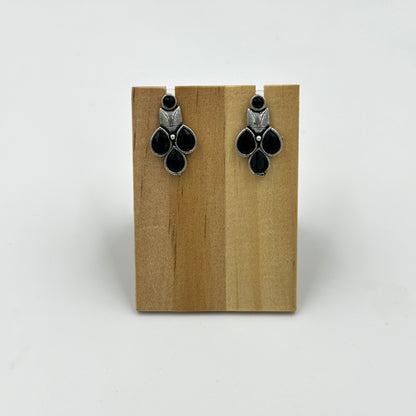 Elegant Black Stone Oxidized Necklace Set with Earrings – Traditional Choker Jewelry
