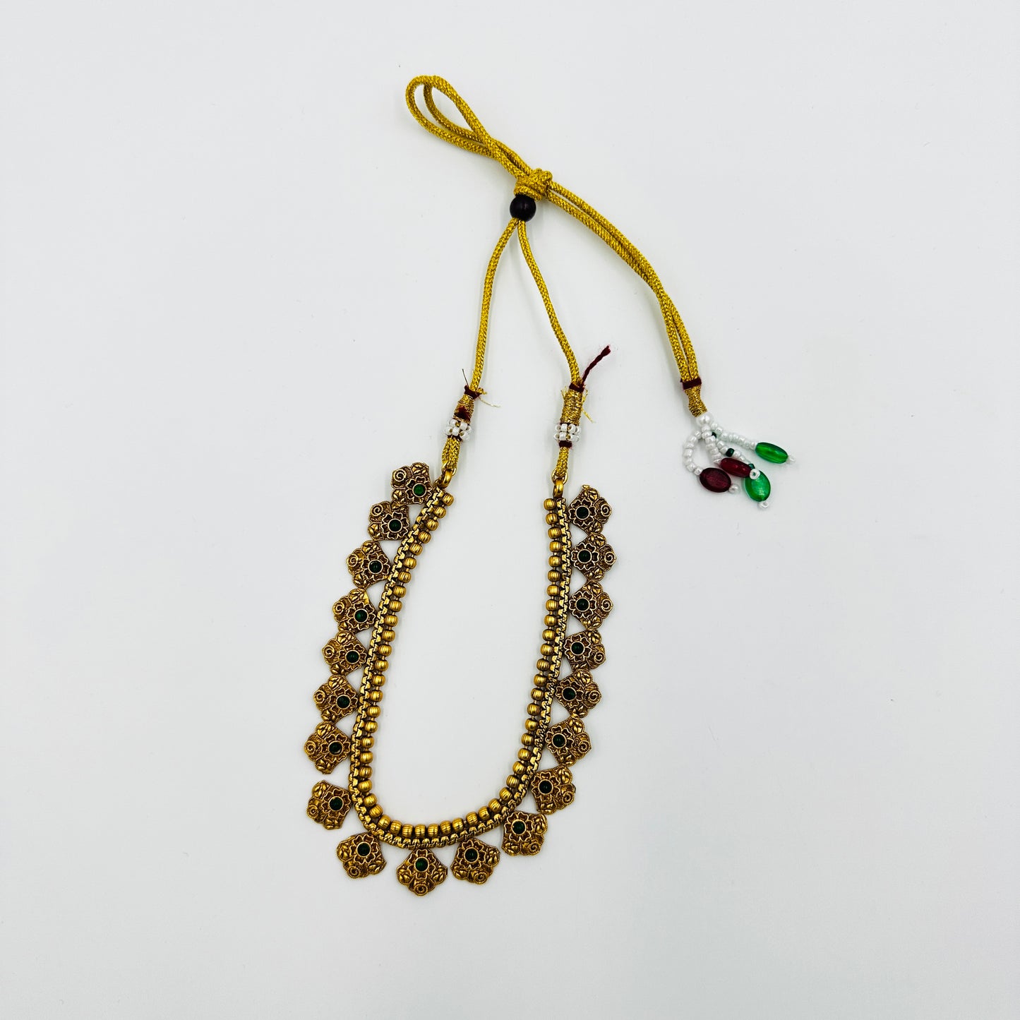 Antique Gold-Tone Choker Necklace Set with Earrings