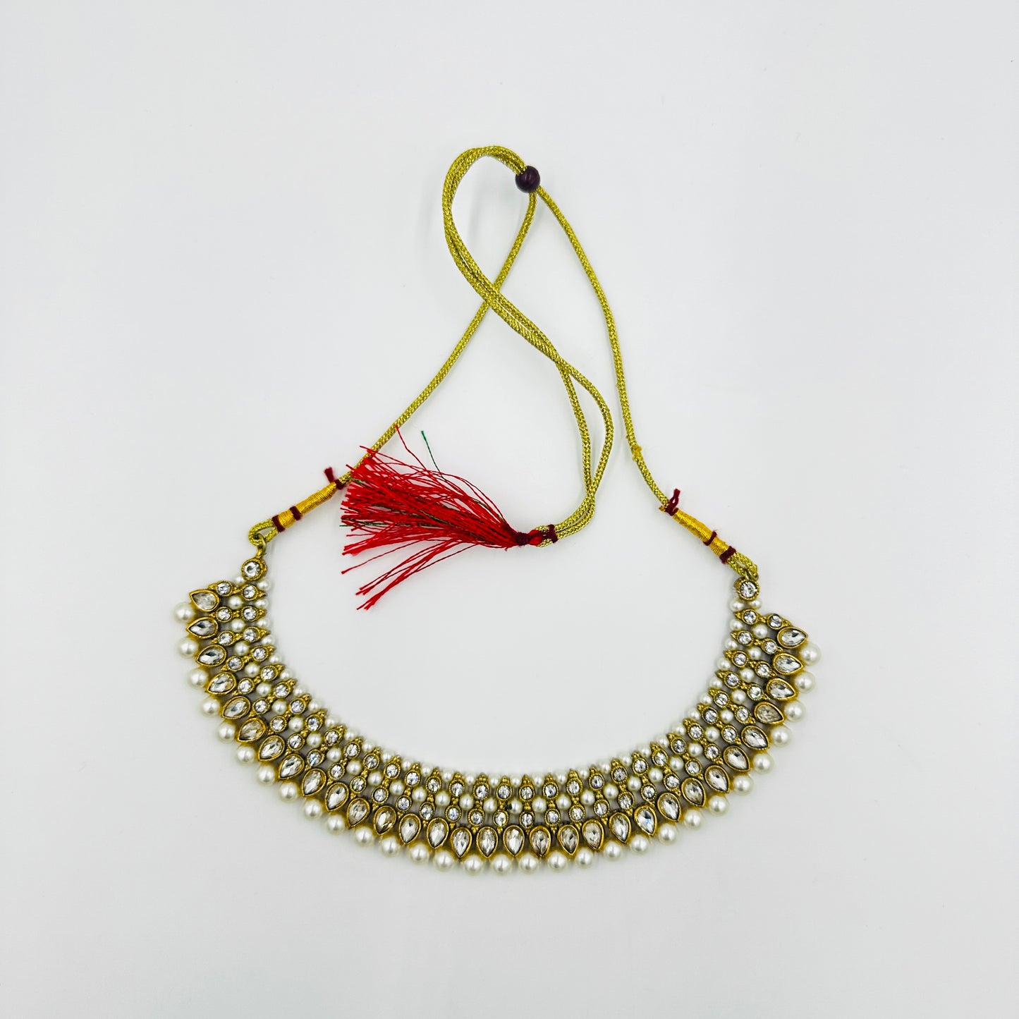 Pearl & Kundan Bridal Choker Necklace Set with Earrings & Maang Tikka