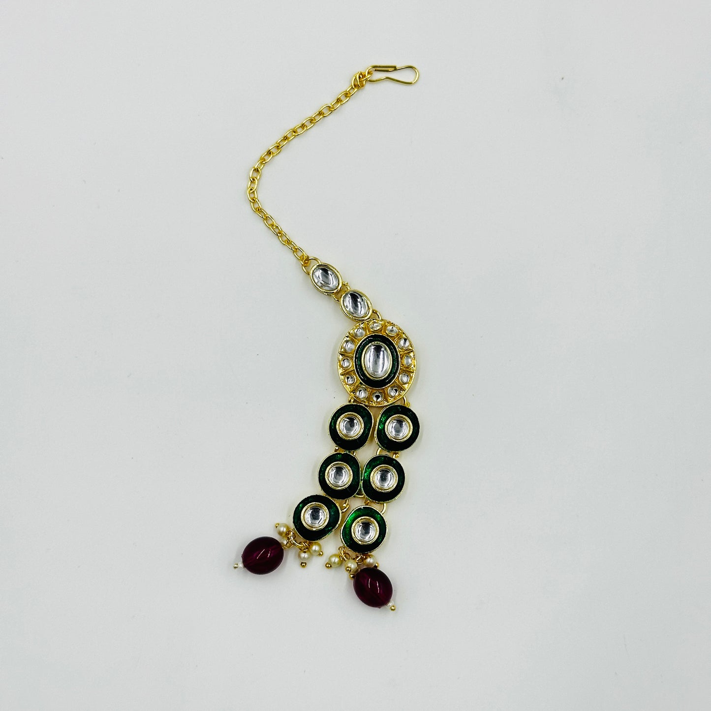 Grand Multi-Layer Kundan Necklace Set with Earrings & Maang Tikka – Bridal Jewelry