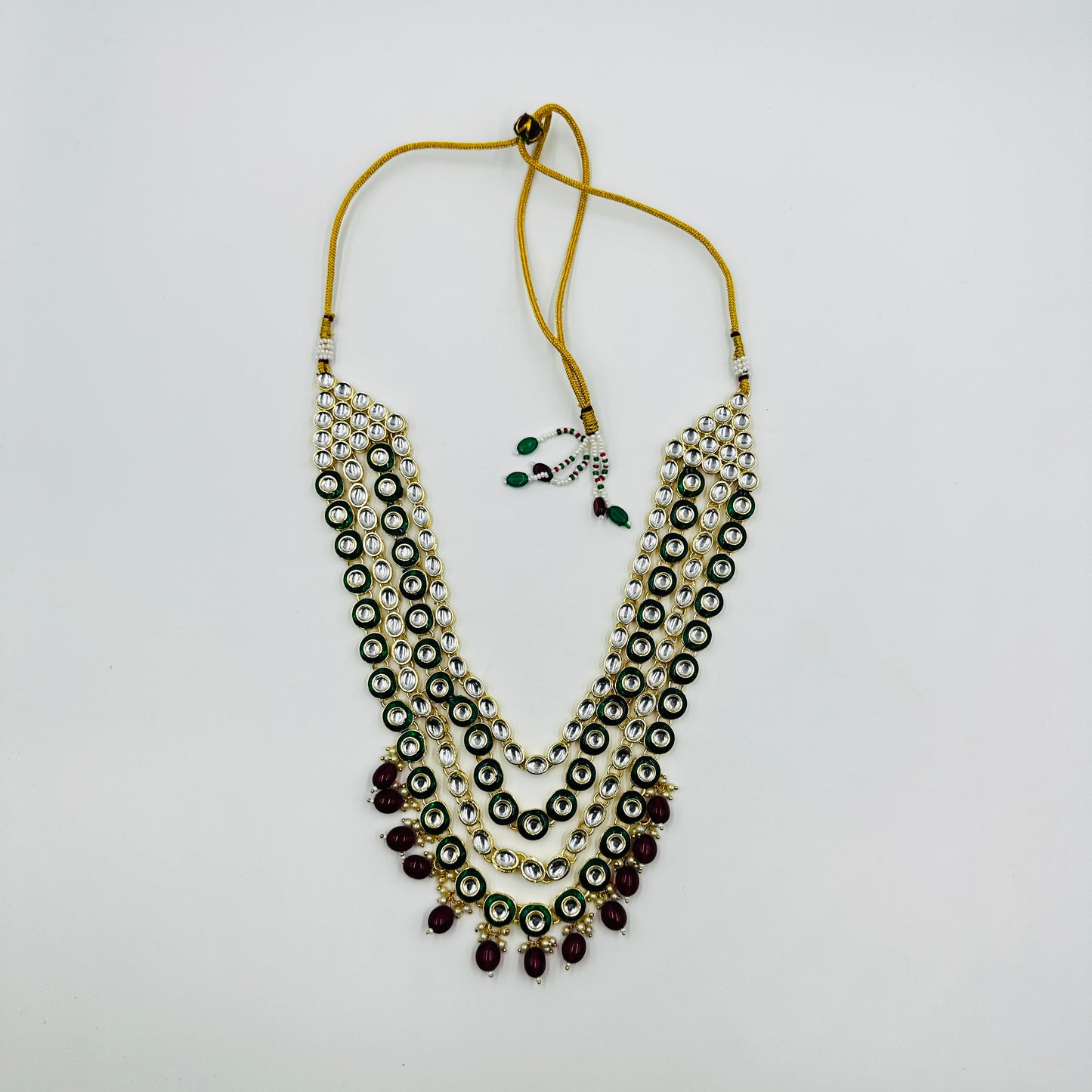 Grand Multi-Layer Kundan Necklace Set with Earrings & Maang Tikka – Bridal Jewelry