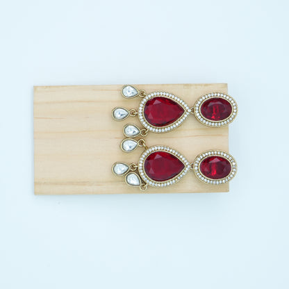 Royal Ruby Kundan Necklace Set – Statement Bridal Elegance