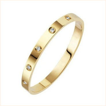 Gold-Plated CZ Screw-Design Anti-Tarnish Bangle