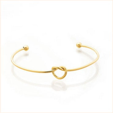 Anti-Tarnish Knot Open Bangle – Imitation Gold Finish