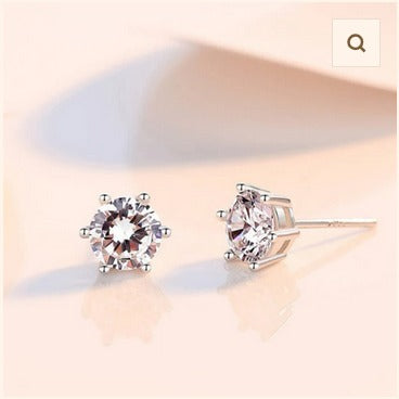Classic Sparkle Solitaire Stud Earrings – Imitation Diamond