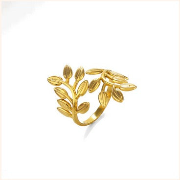 Gold Leaf Adjustable Finger Ring – Imitation Jewellery