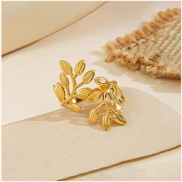 Gold Leaf Adjustable Finger Ring – Imitation Jewellery