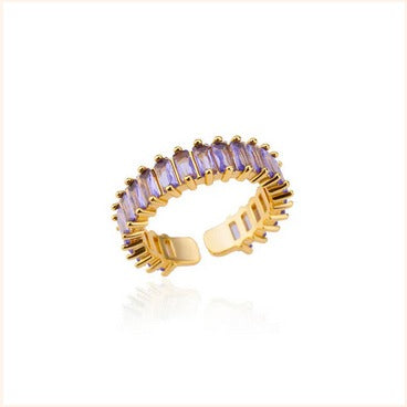 Lavender Baguette Adjustable Ring – Elegant Imitation Jewellery