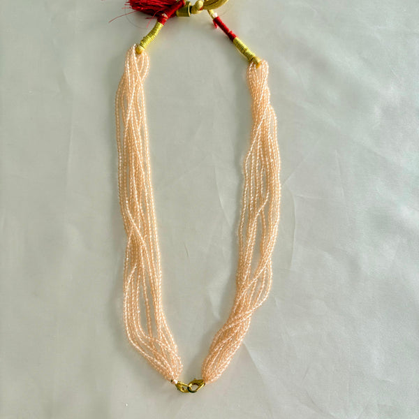 Elegant Multi-Strand Pearl Necklace | Traditional Gold-Tone Beaded Necklace