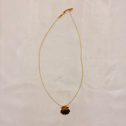 Green Lotus Minimal Wire Necklace