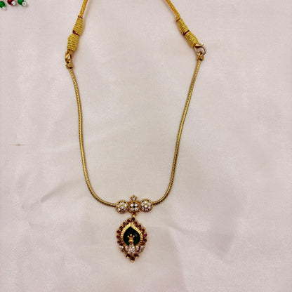 ✨ Divine Lakshmi Pendant Set | Micro Gold Polish