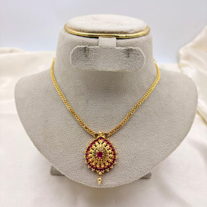 Ruby Stone Antique Pendant Necklace