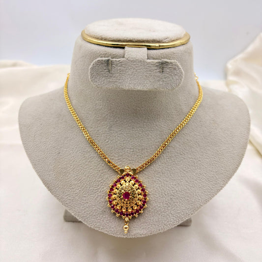 Ruby Stone Antique Pendant Necklace