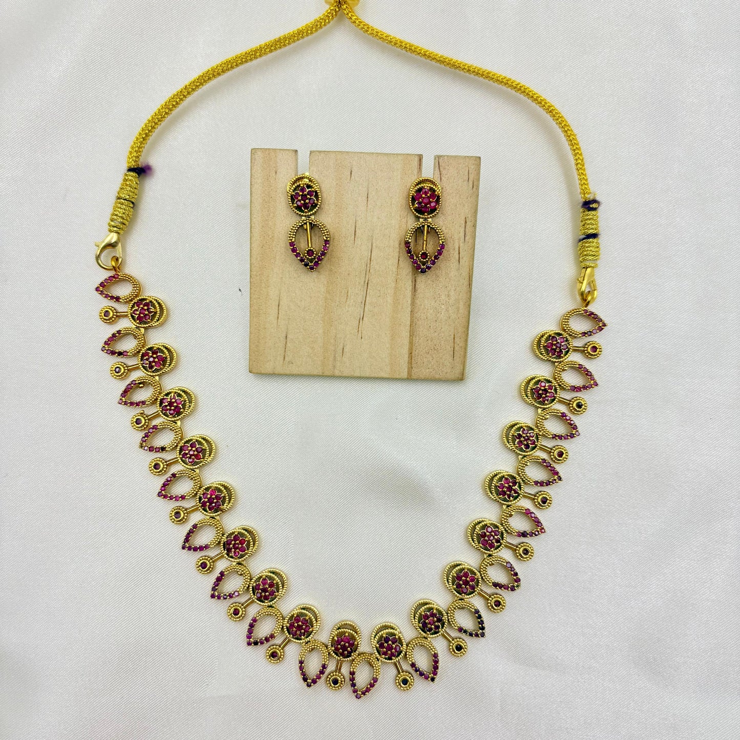Ruby Stone Traditional Necklace Set
