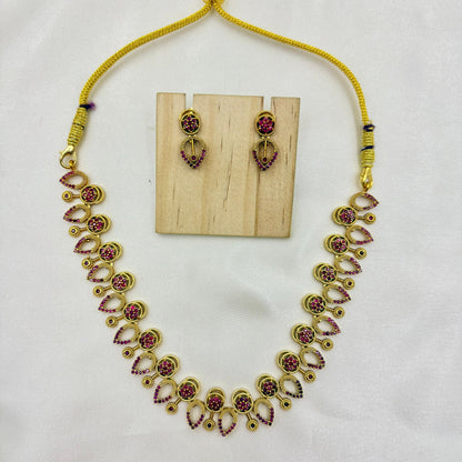 Ruby Stone Traditional Necklace Set