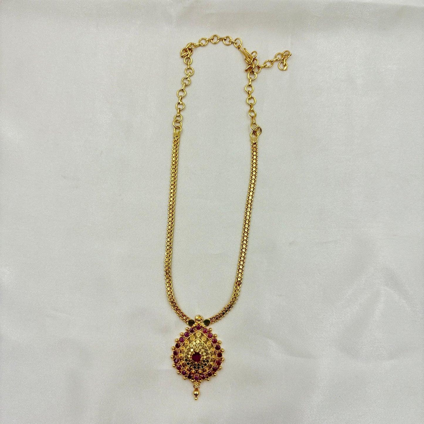 Ruby Stone Antique Pendant Necklace