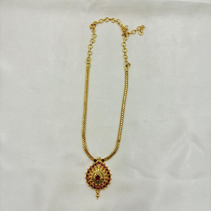 Ruby Stone Antique Pendant Necklace