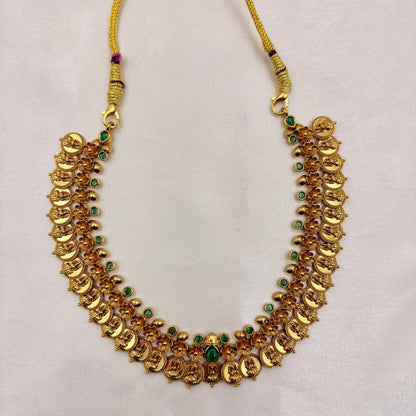 💛 Traditional Kasumala Necklace Set – Timeless South Indian Beauty