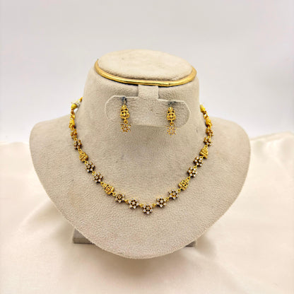Lakshmi Motif CZ Necklace Set – Traditional Gold Finish Jewellery