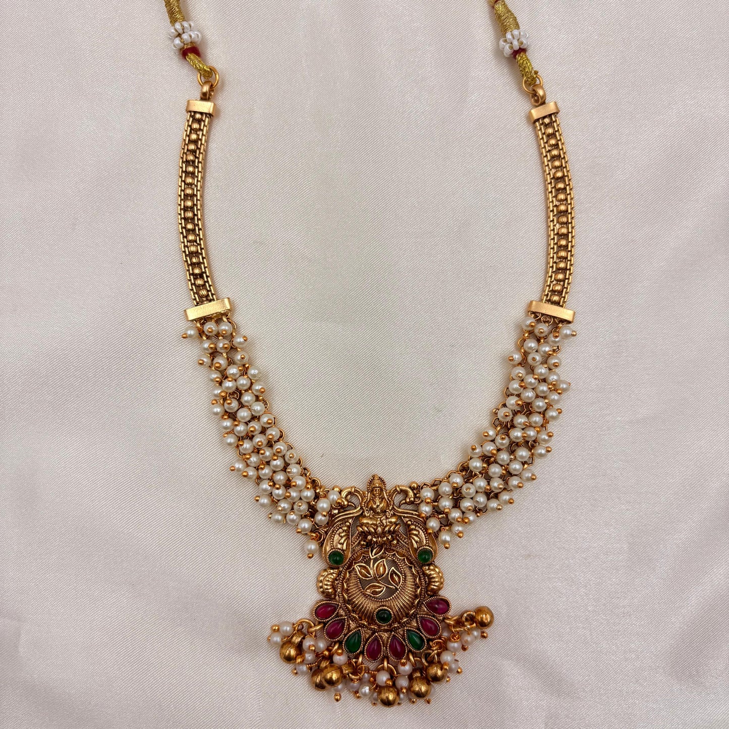 ✨ Temple Pearl Heritage Necklace Set – Royal & Timeless