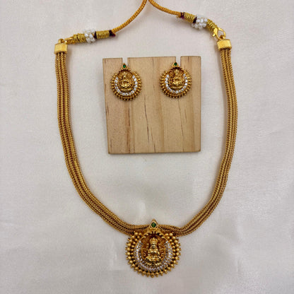 ✨ Lakshmi Temple Necklace Set – Divine • Traditional • Timeless