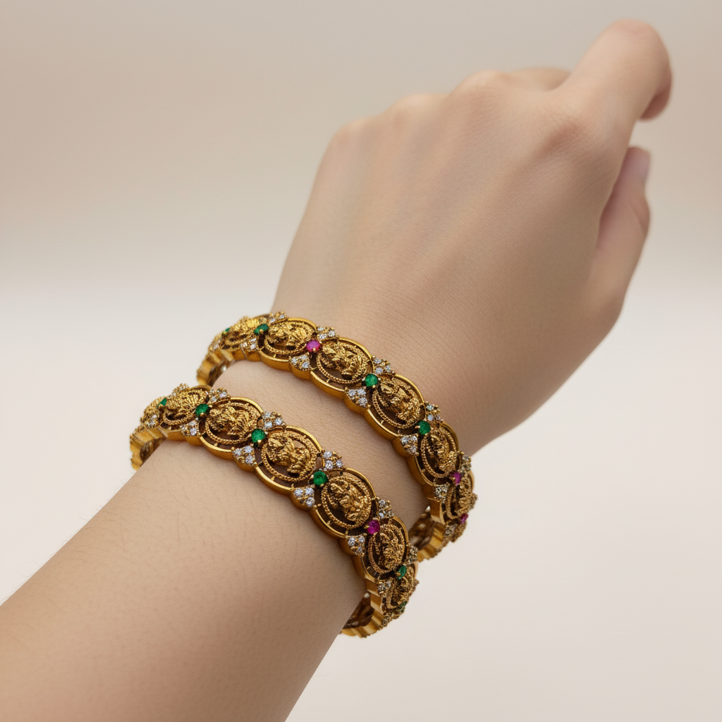 Antique Lakshmi Premium Bangles – Temple Heritage Collection