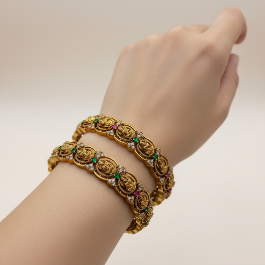 Antique Lakshmi Premium Bangles – Temple Heritage Collection