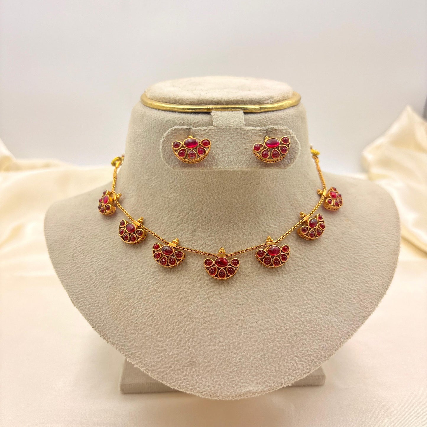 Ruby Kemp Half Moon Charm Necklace Set