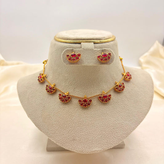 Ruby Kemp Half Moon Charm Necklace Set