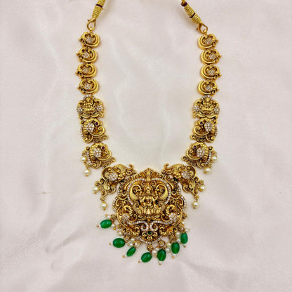 ✨ Antique Lakshmi Temple Necklace Set | Premium Micro Gold Polish
