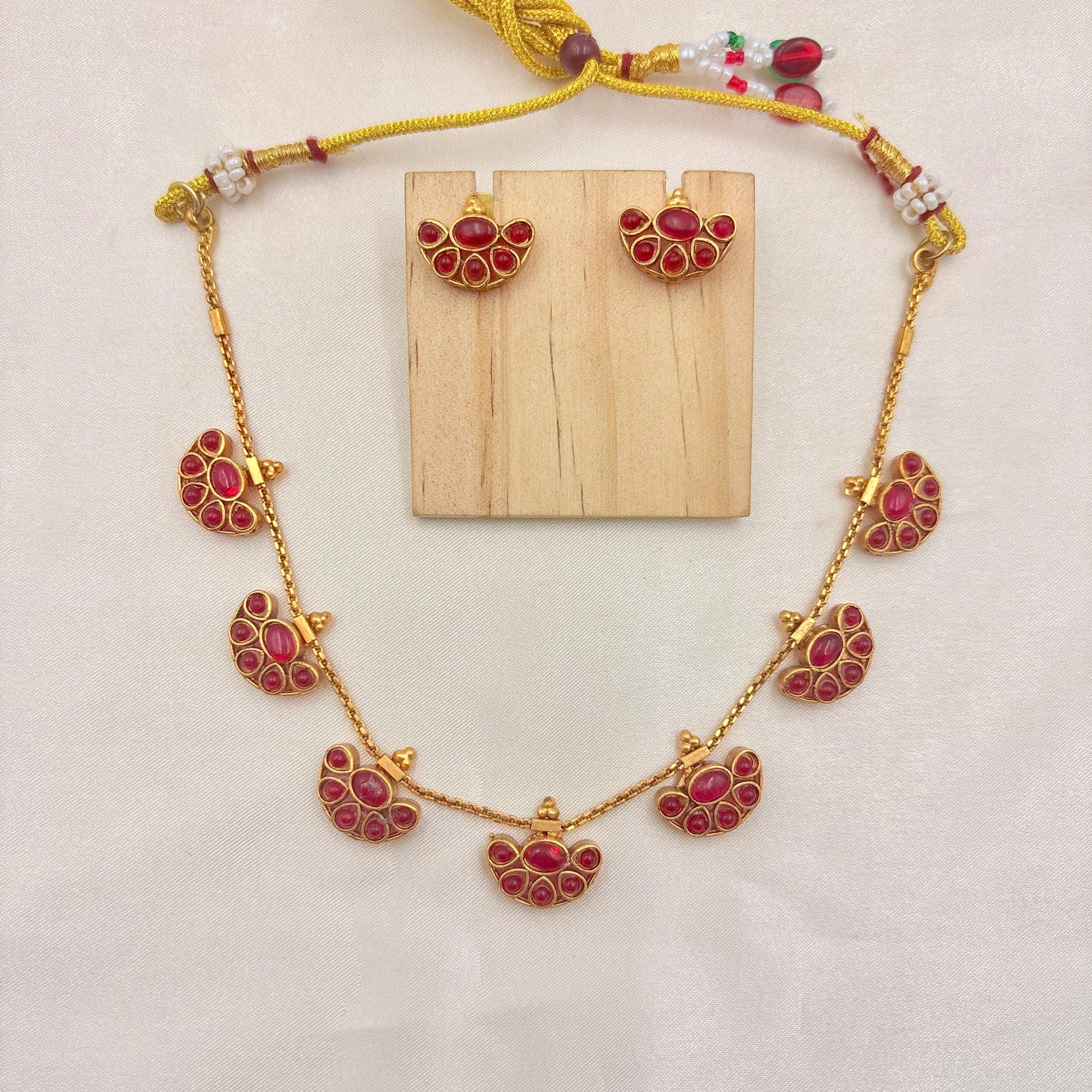Ruby Kemp Half Moon Charm Necklace Set