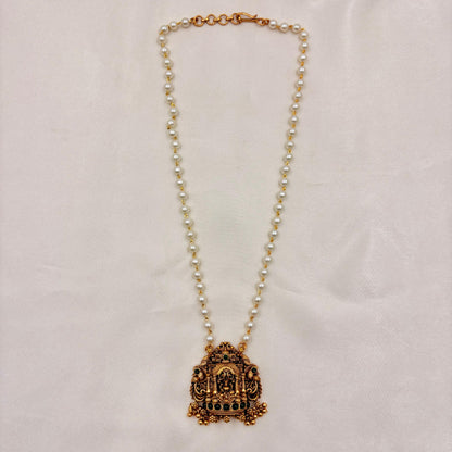 Pearl Mala Antique Lakshmi Temple Necklace