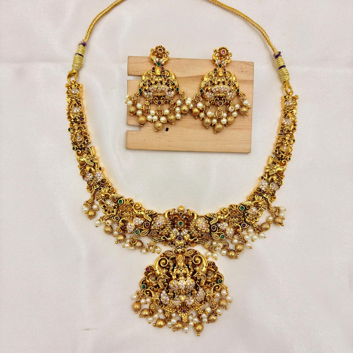 ✨ Grand Antique Lakshmi Necklace Set | Premium Temple Jewellery