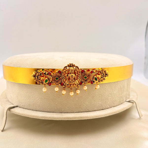 Lakshmi Peacock Temple Vaddanam (Waist Belt) – Antique Gold Finish