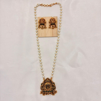 Pearl Mala Antique Lakshmi Temple Necklace