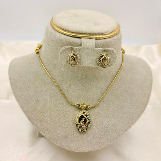 ✨ Peacock Elegance Pendant Set | Premium Micro