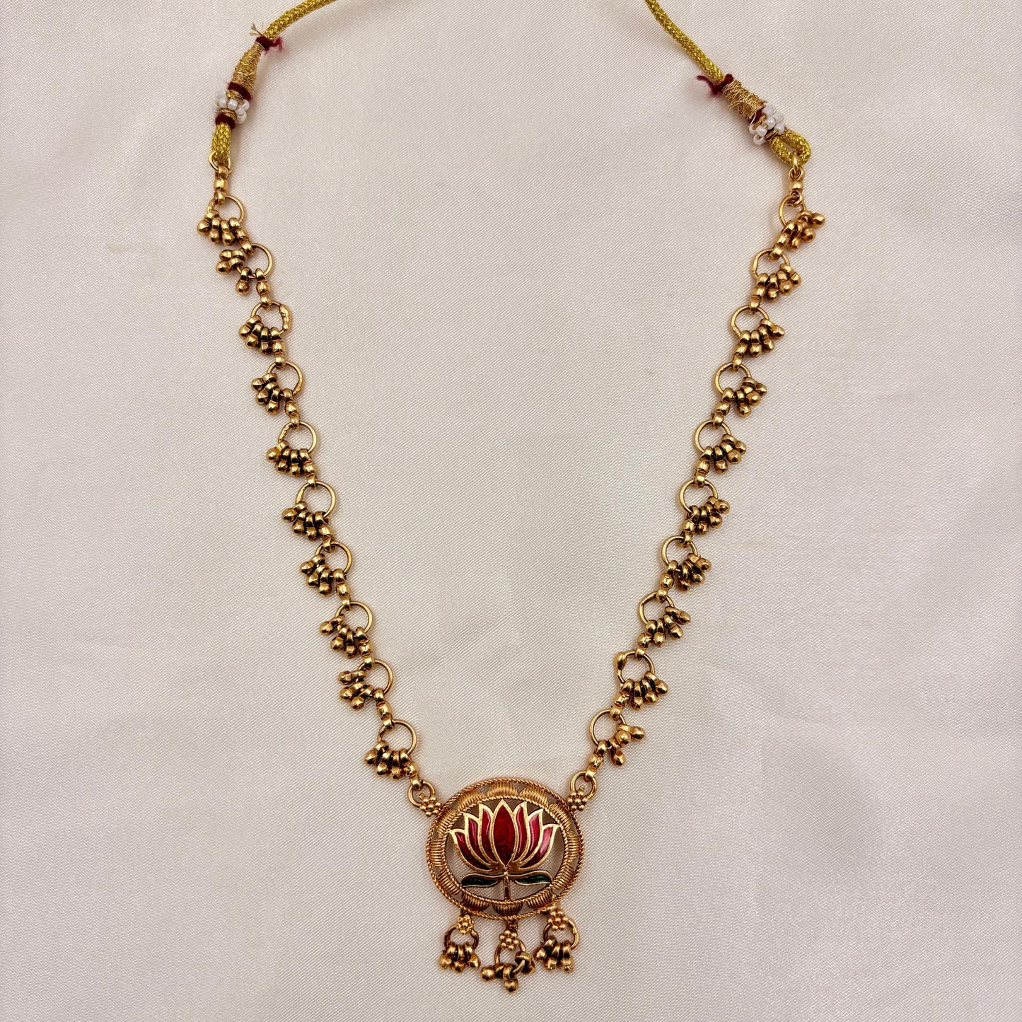 🌸 Lotus Harmony Necklace Set – Ethnic Grace Redefined