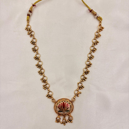 🌸 Lotus Harmony Necklace Set – Ethnic Grace Redefined