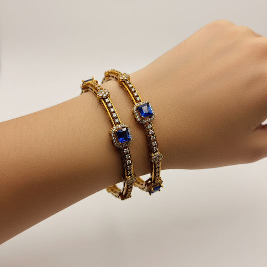 Royal Sapphire Stone Bangles – Premium Elegance Collection