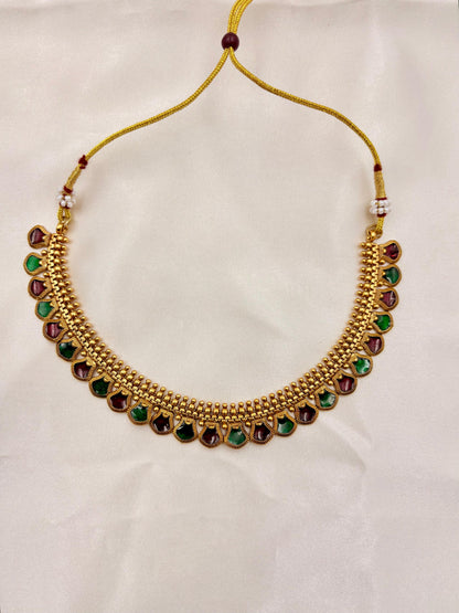 Multicolor Enamel Drop Necklace Set | Traditional Lightweight Jewellery
